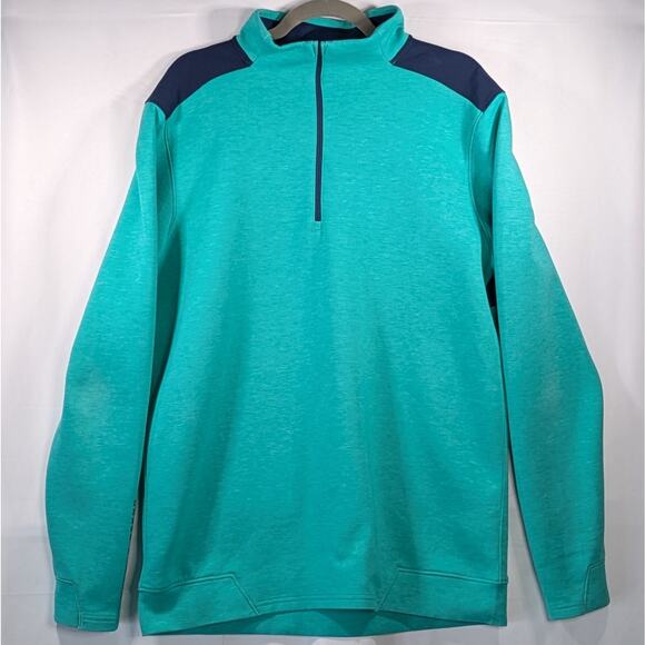 Under Armour Men’s L ColdGear Storm 1/4 Zip Pullover Green Blue Golf Outdoors - Picture 1 of 6